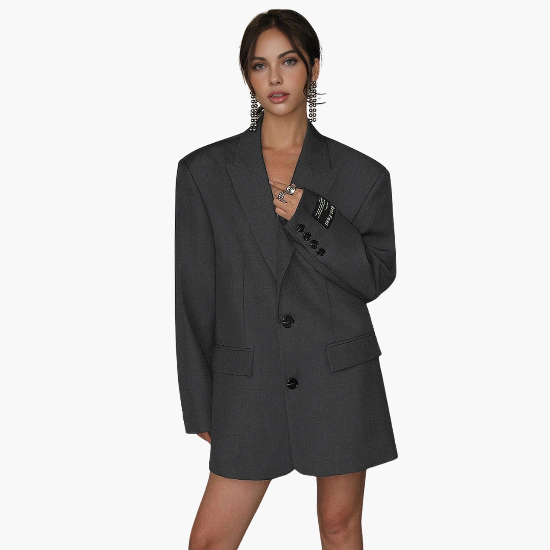 Blazer oversize femme avec col à revers