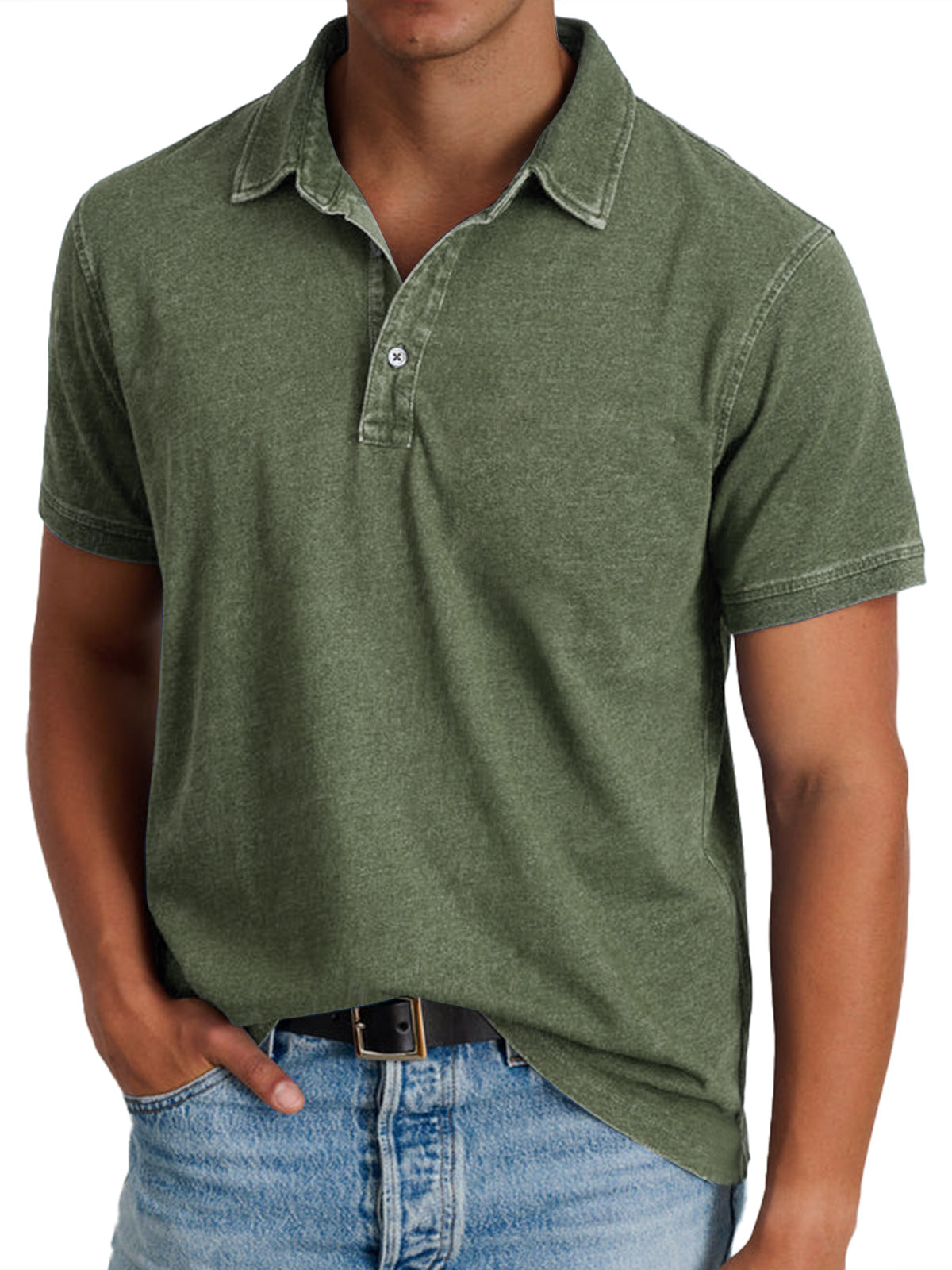 Polo homme col V | Léger et respirant, boutons discrets | Nombreux coloris, tailles S à XXXL