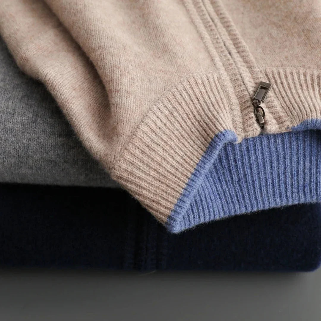 Kingston | Luxuriöse Merino-Weichheit Herren Zip-Pullover