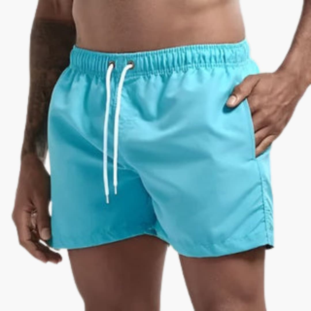 Short de bain homme en polyester à séchage rapide avec doublure en maille