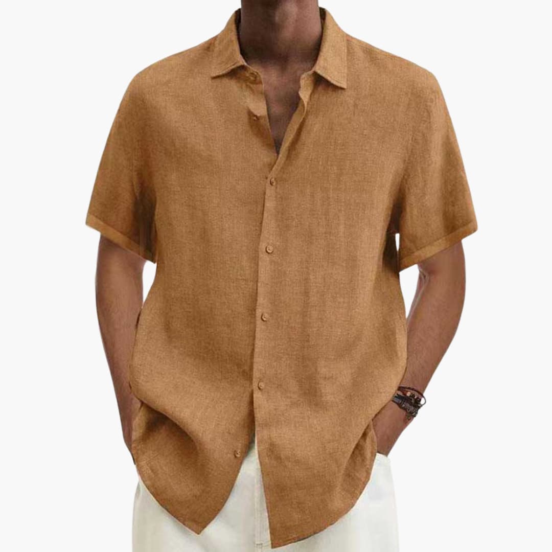 Chemise à manches courtes boutonnée pour homme