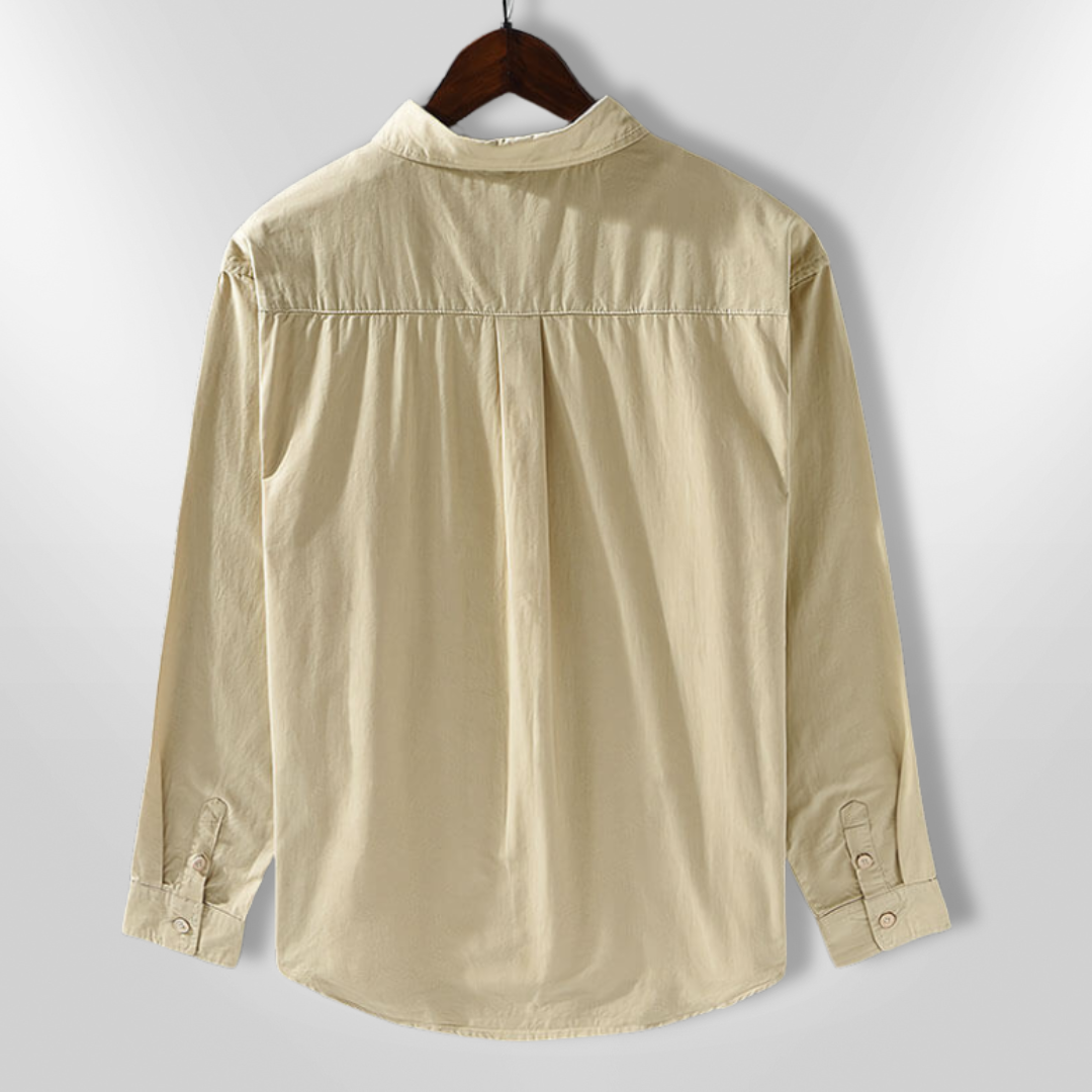Chemise homme manches longues | Coupe décontractée, col classique, 2 poches poitrine | Boutonnage intégral, tailles S à XXL