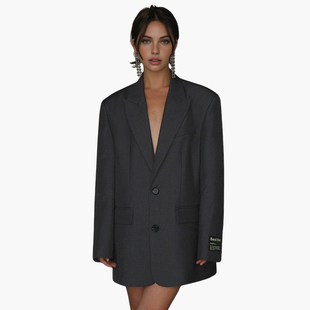 Blazer oversize femme avec col à revers