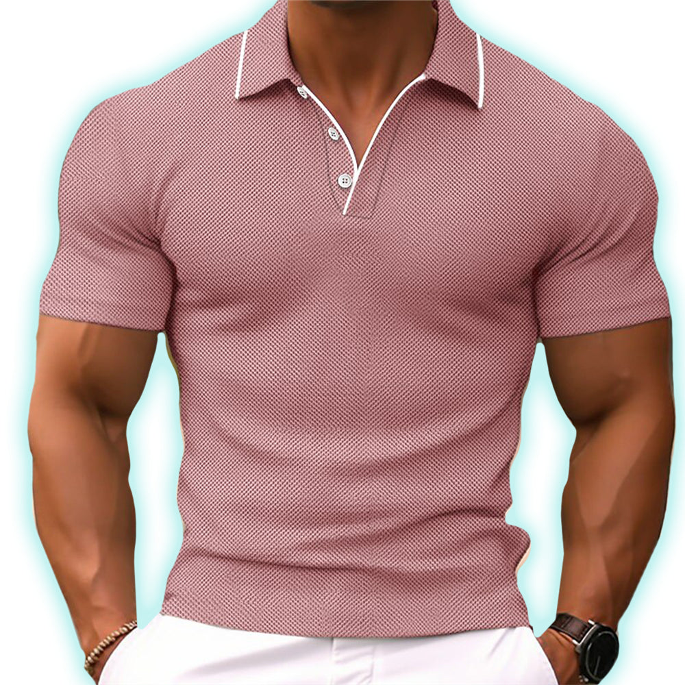 Polo homme Edward Agustus en maille respirante, manches courtes