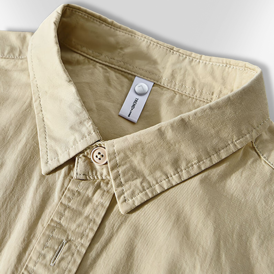 Chemise homme manches longues | Coupe décontractée, col classique, 2 poches poitrine | Boutonnage intégral, tailles S à XXL