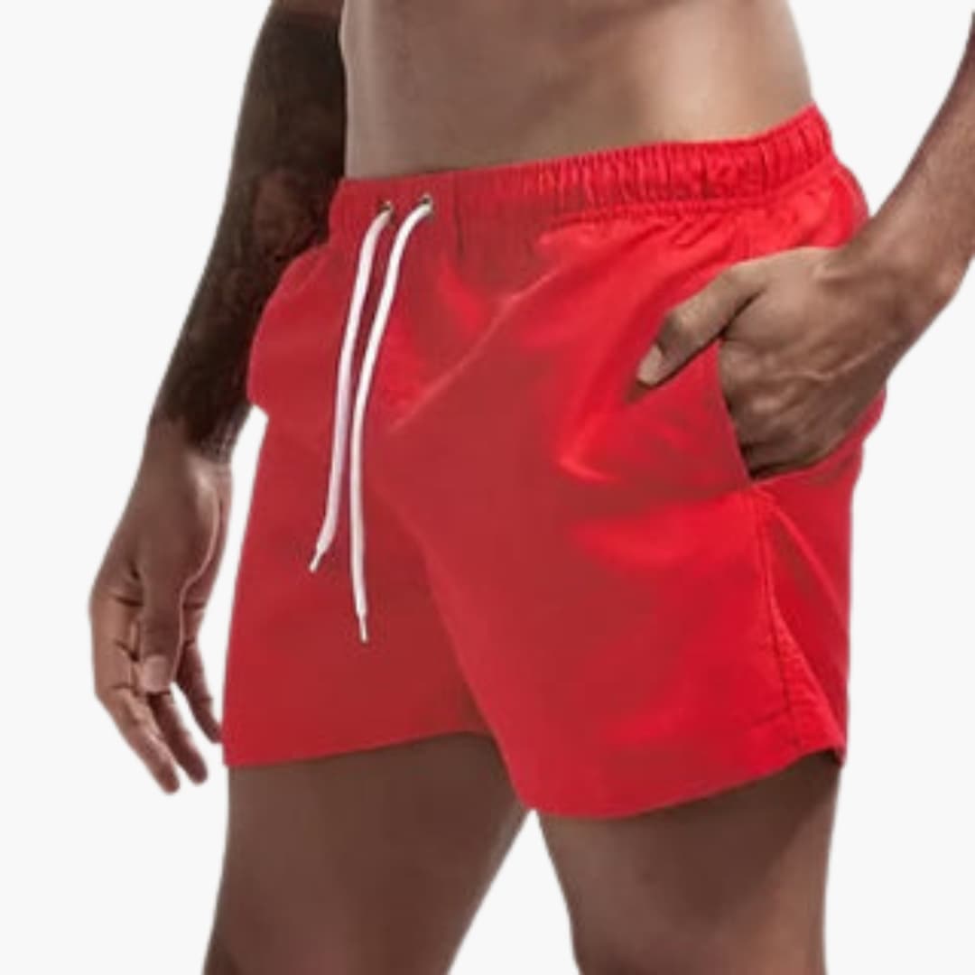 Short de bain homme en polyester à séchage rapide avec doublure en maille
