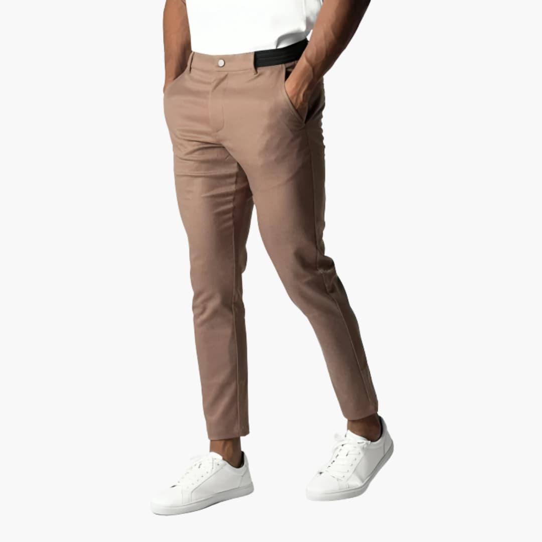 Pantalon chino homme stretch coupe ajustée taille moyenne poches obliques