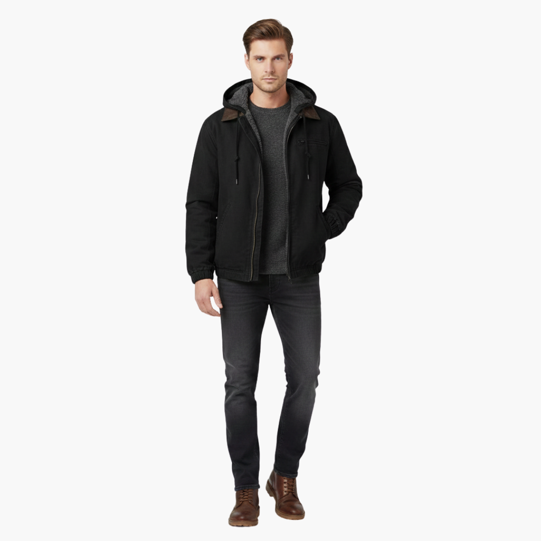 Veste homme à capuche avec fermeture éclair