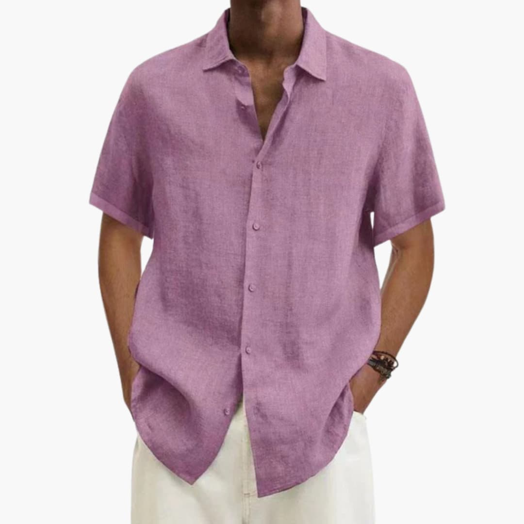 Chemise à manches courtes boutonnée pour homme