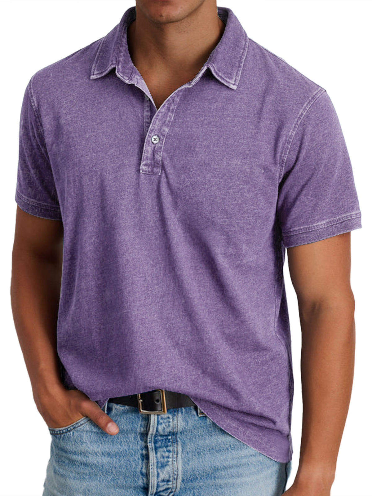Polo homme col V | Léger et respirant, boutons discrets | Nombreux coloris, tailles S à XXXL