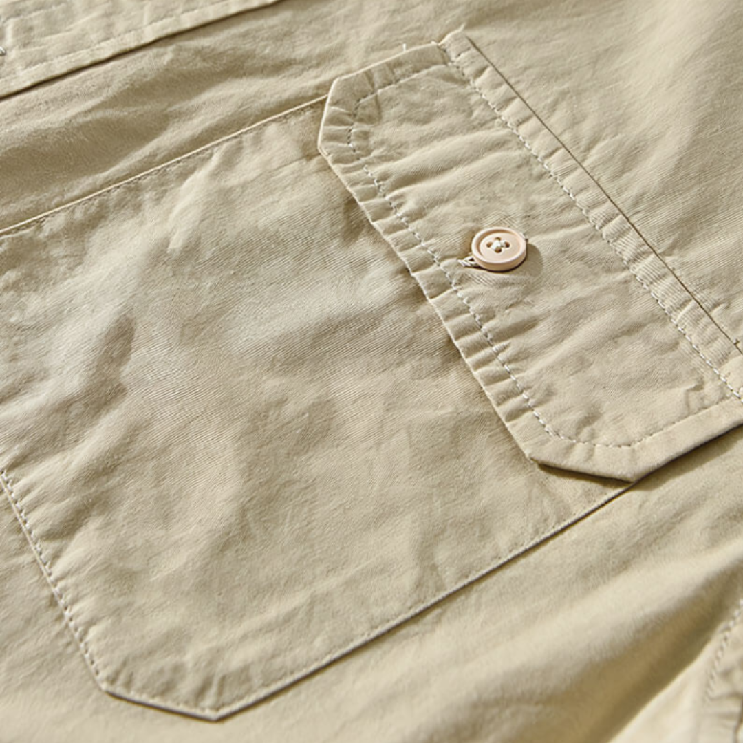 Chemise homme manches longues | Coupe décontractée, col classique, 2 poches poitrine | Boutonnage intégral, tailles S à XXL