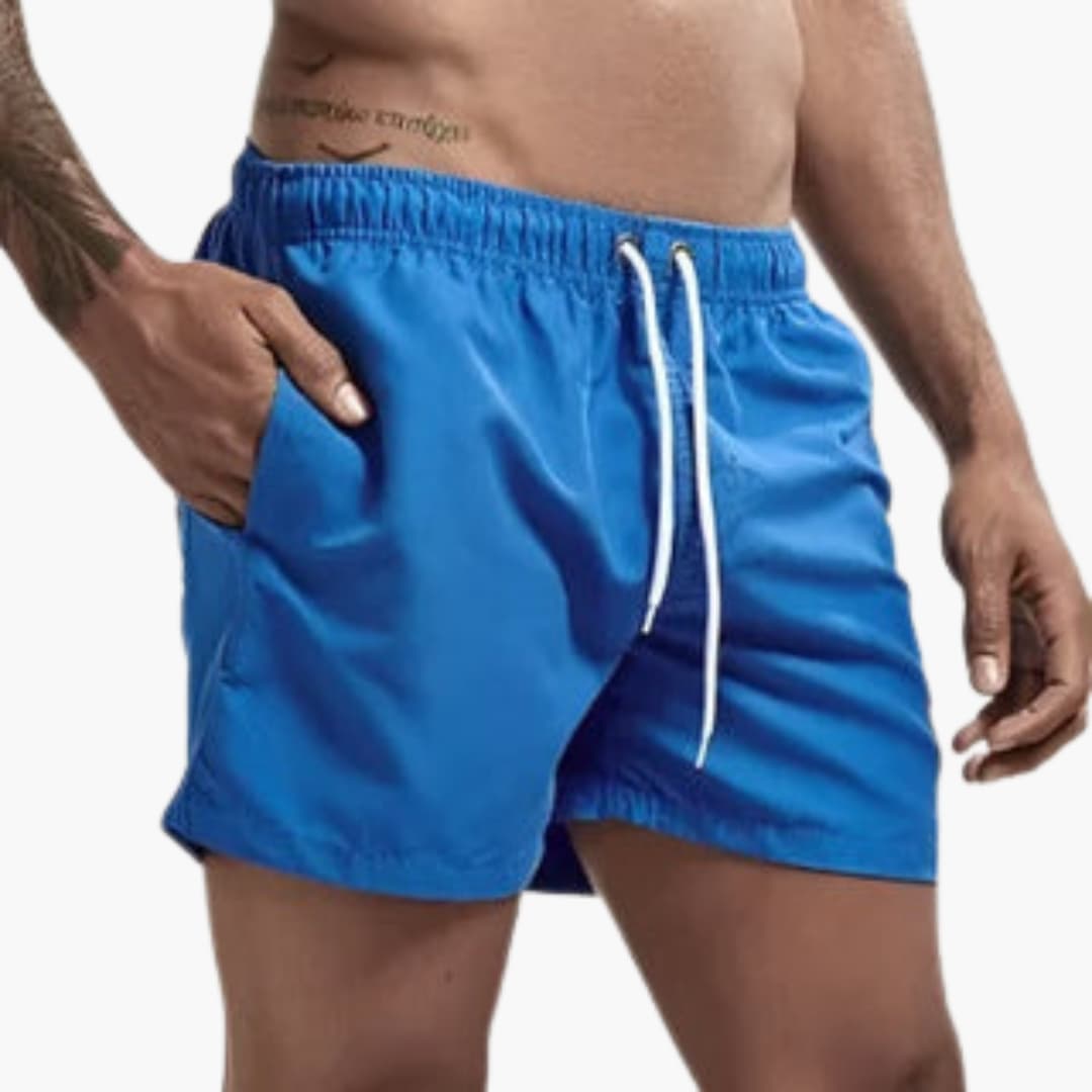 Short de bain homme en polyester à séchage rapide avec doublure en maille