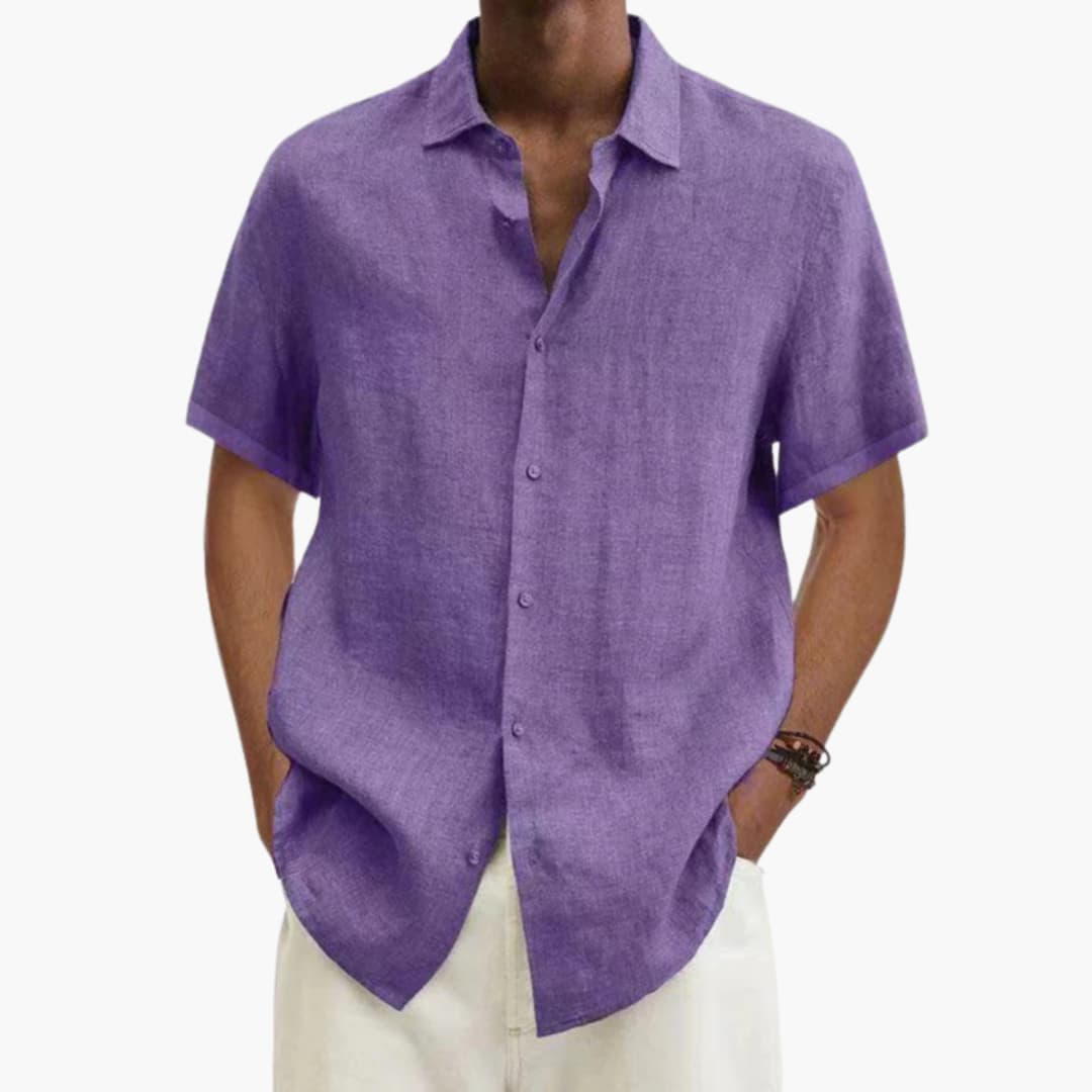 Chemise à manches courtes boutonnée pour homme