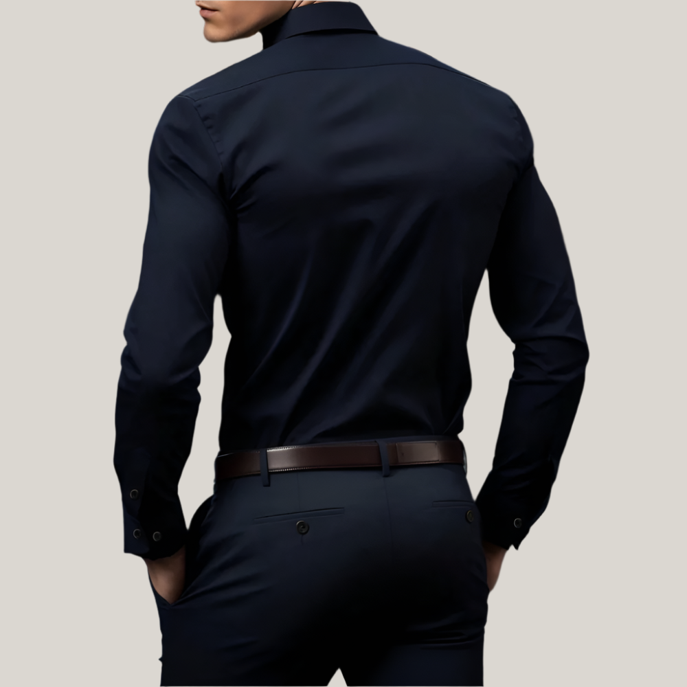 Chemise homme slim fit manches longues, tissu extensible respirant