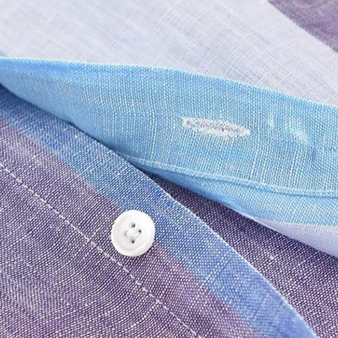 Chemise homme Seascape à rayures | Coupe légère, col classique, boutonnage intégral | Style estival, couleurs vives