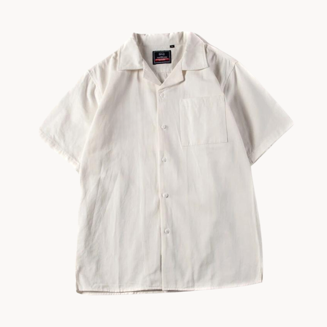 Polo homme col cubain Prime | Coupe oversize, poche poitrine | Style rétro moderne, polyvalent