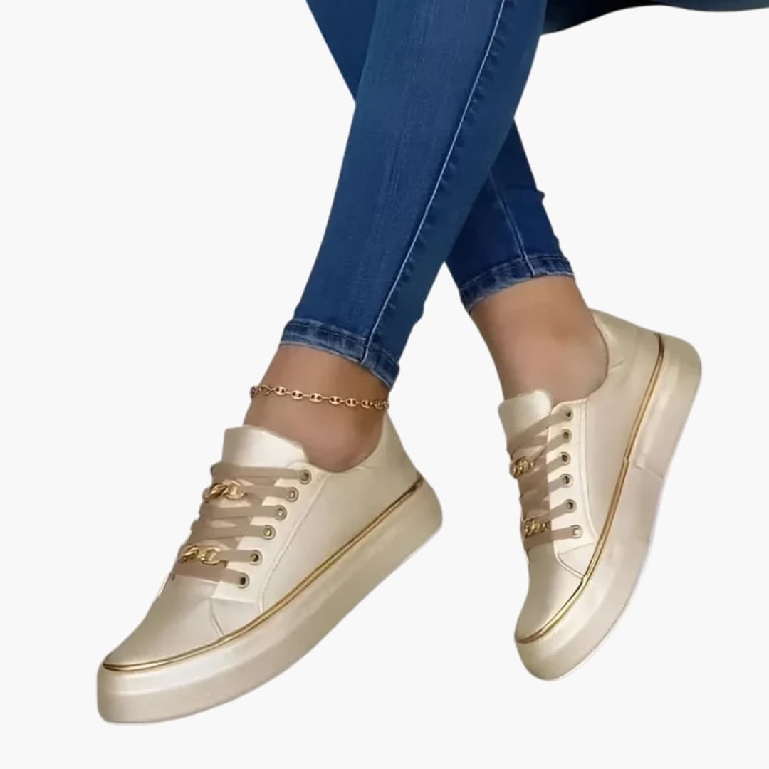 Baskets Femme à Lacets avec Détail Chaîne