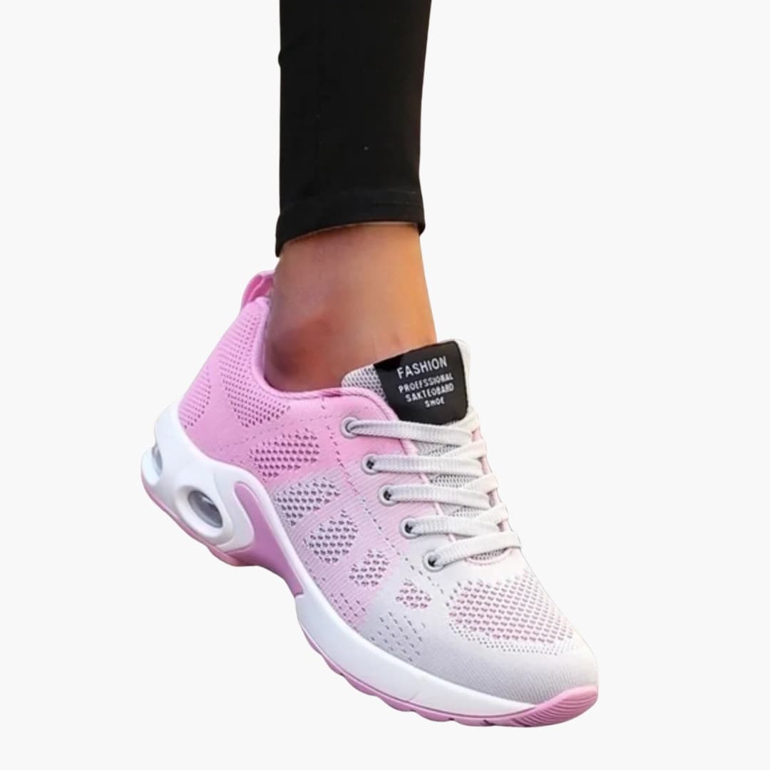 Baskets femme à lacets avec bout arrondi