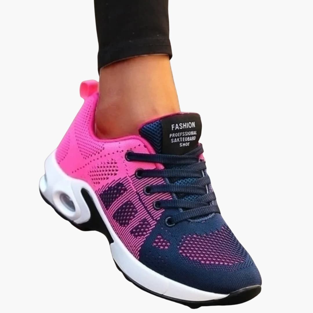 Baskets femme à lacets avec bout arrondi