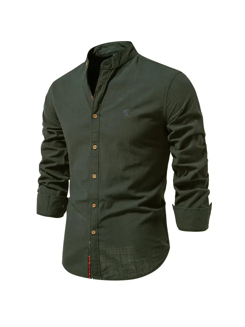Chemise homme légère | Tissu respirant, coupe soignée | Col classique, boutonnage intégral, idéale printemps