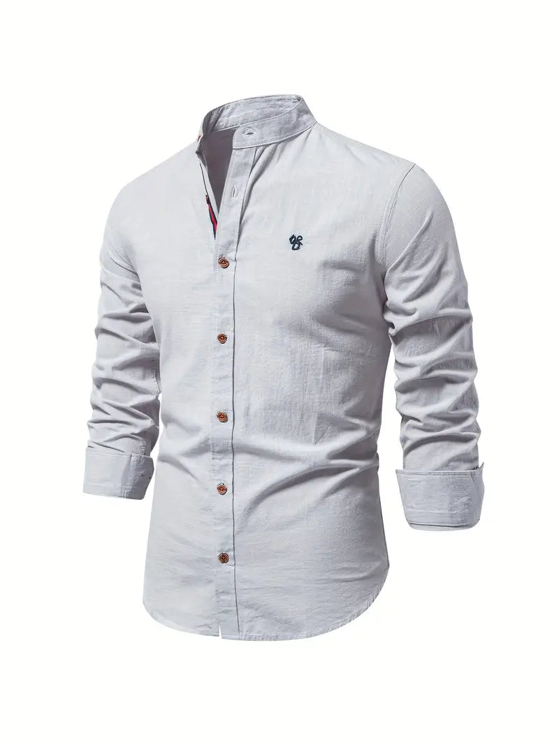 Chemise homme légère | Tissu respirant, coupe soignée | Col classique, boutonnage intégral, idéale printemps