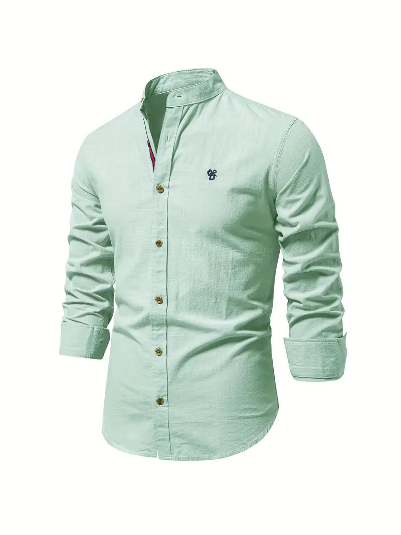 Chemise homme légère | Tissu respirant, coupe soignée | Col classique, boutonnage intégral, idéale printemps