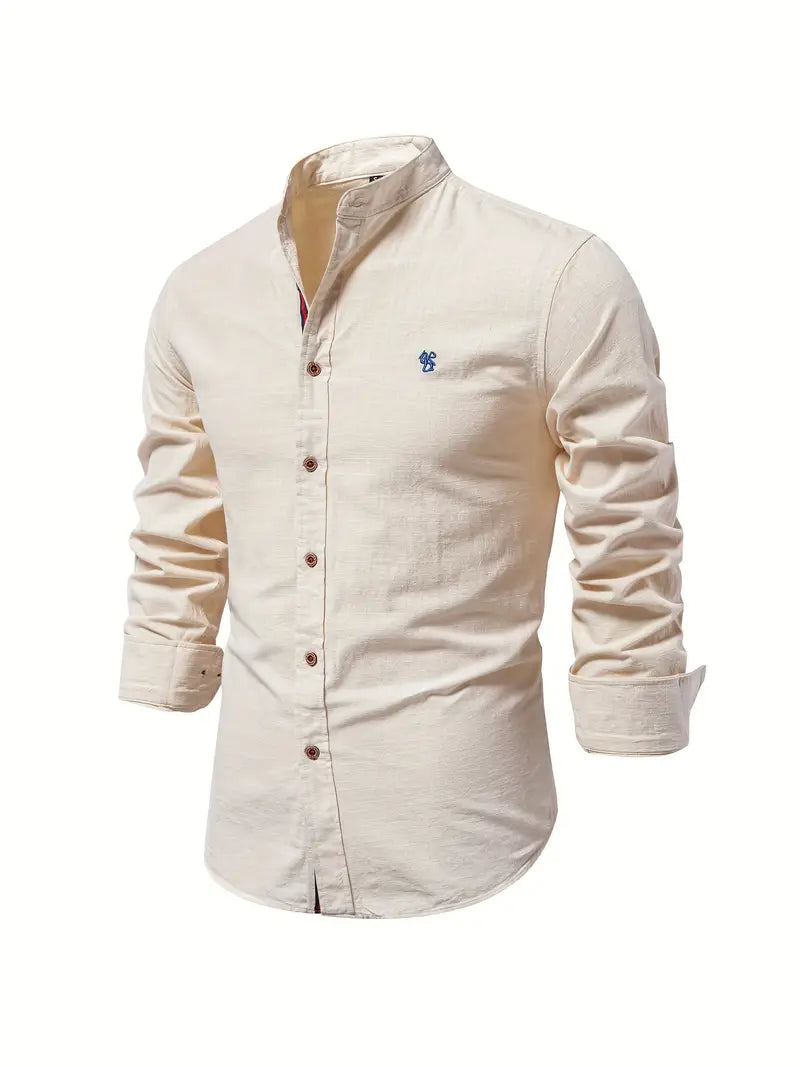 Chemise homme légère | Tissu respirant, coupe soignée | Col classique, boutonnage intégral, idéale printemps