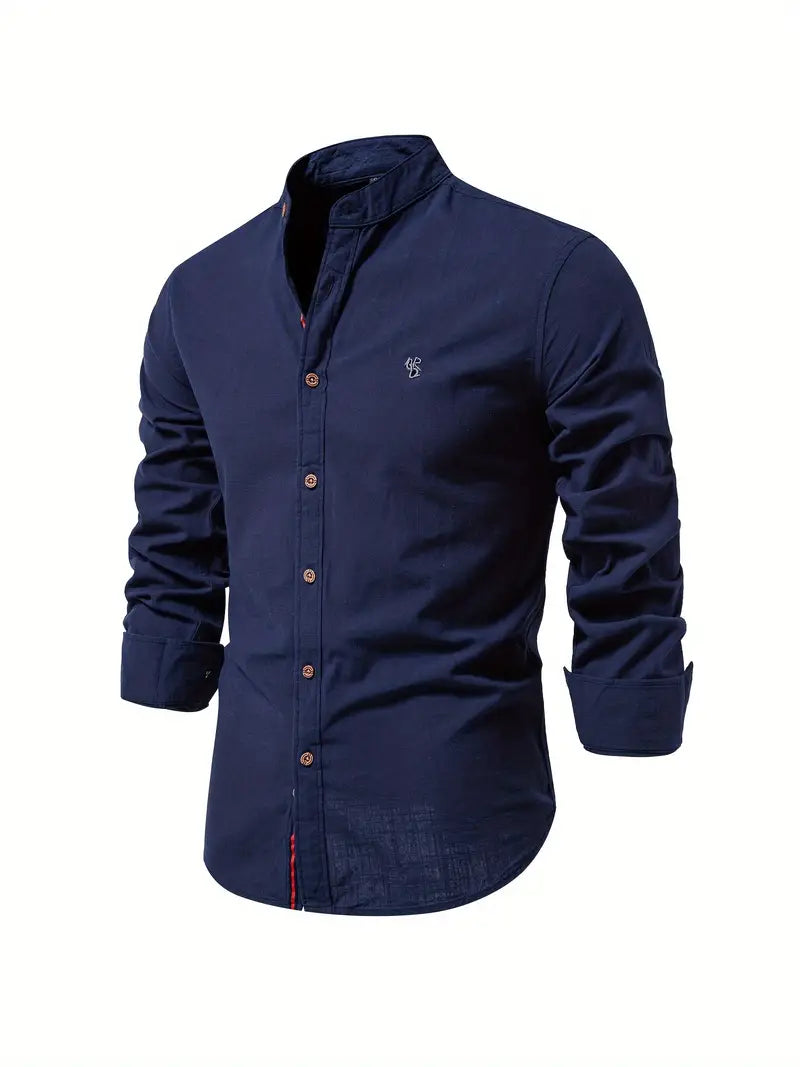 Chemise homme légère | Tissu respirant, coupe soignée | Col classique, boutonnage intégral, idéale printemps