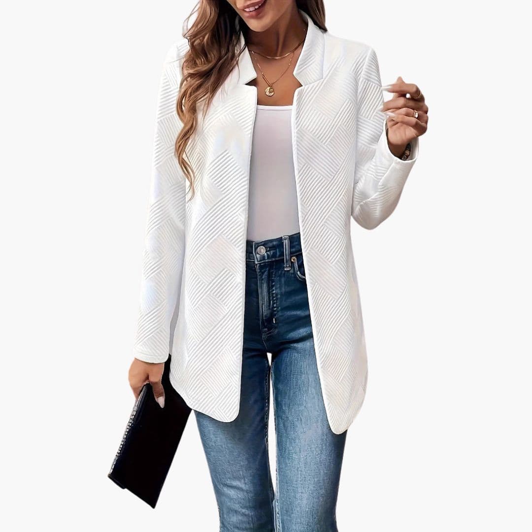 Blazer Femme Ouvert avec Surface Texturée