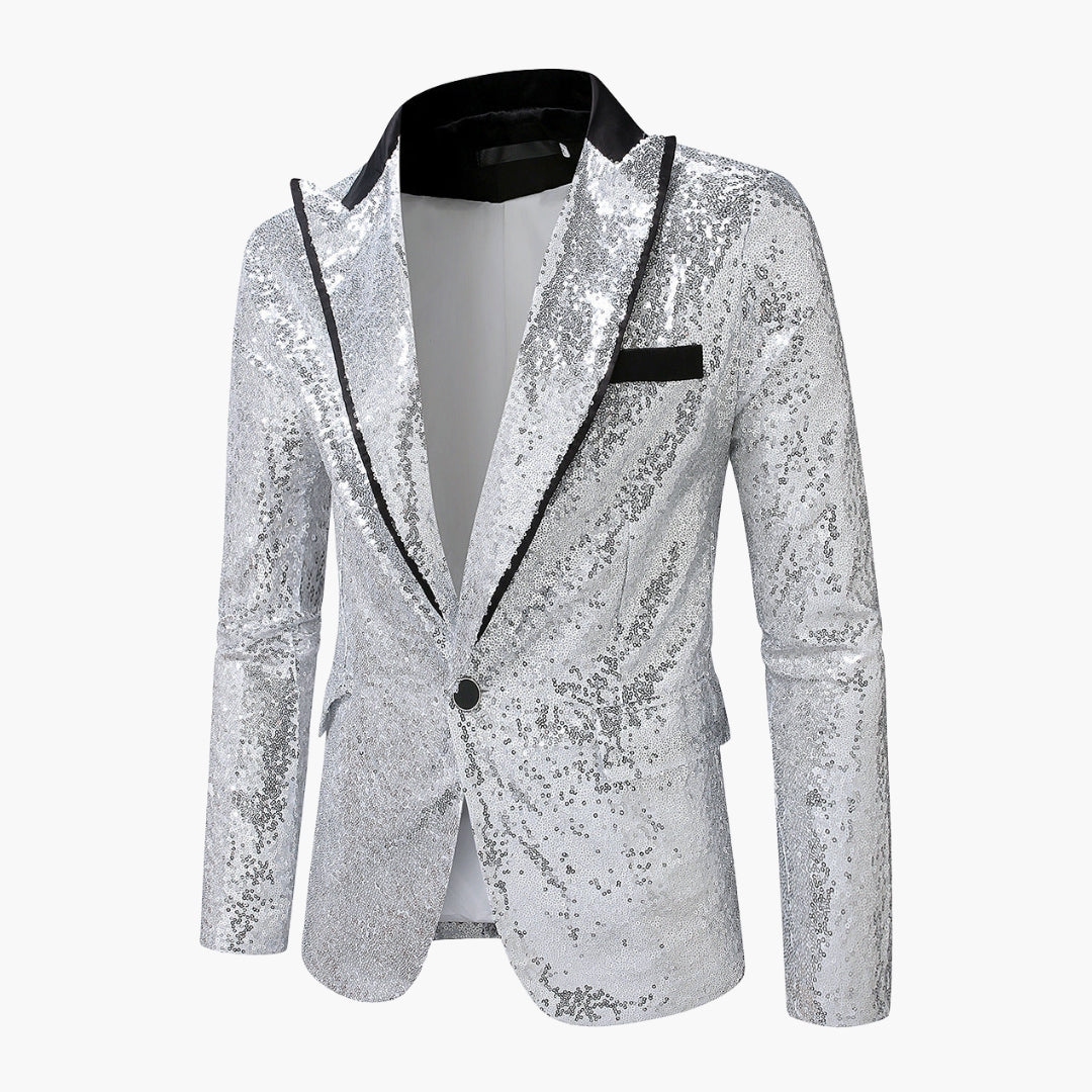 Blazer de smoking homme à revers satin
