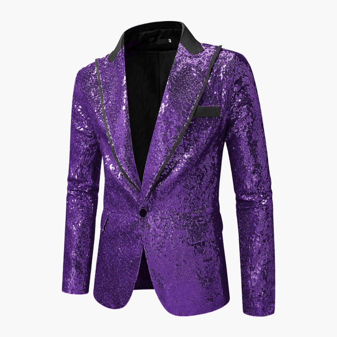Blazer de smoking homme à revers satin