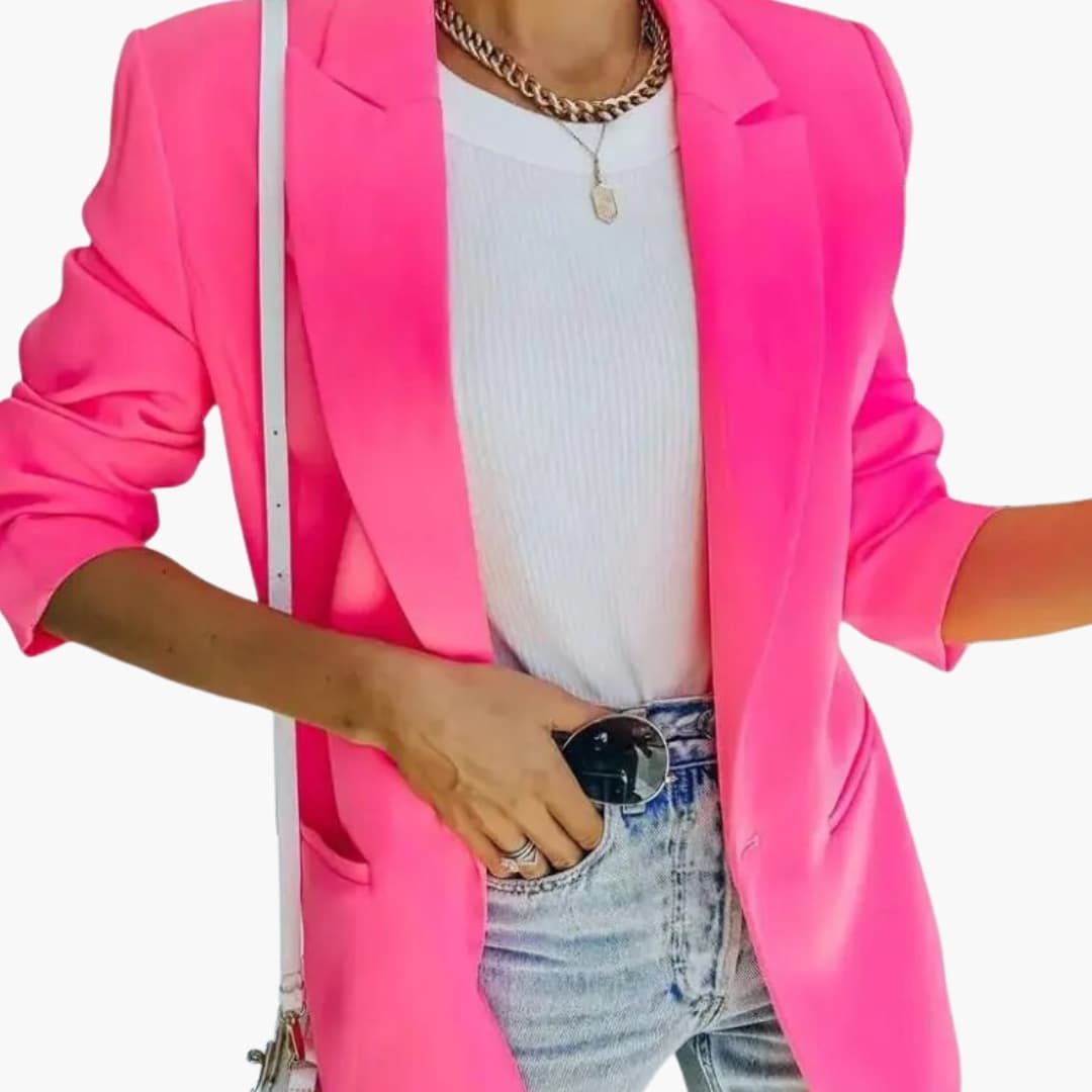 Blazer femme avec col à revers et fermeture à un bouton
