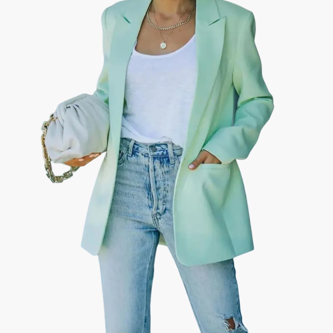 Blazer femme avec col à revers et fermeture à un bouton