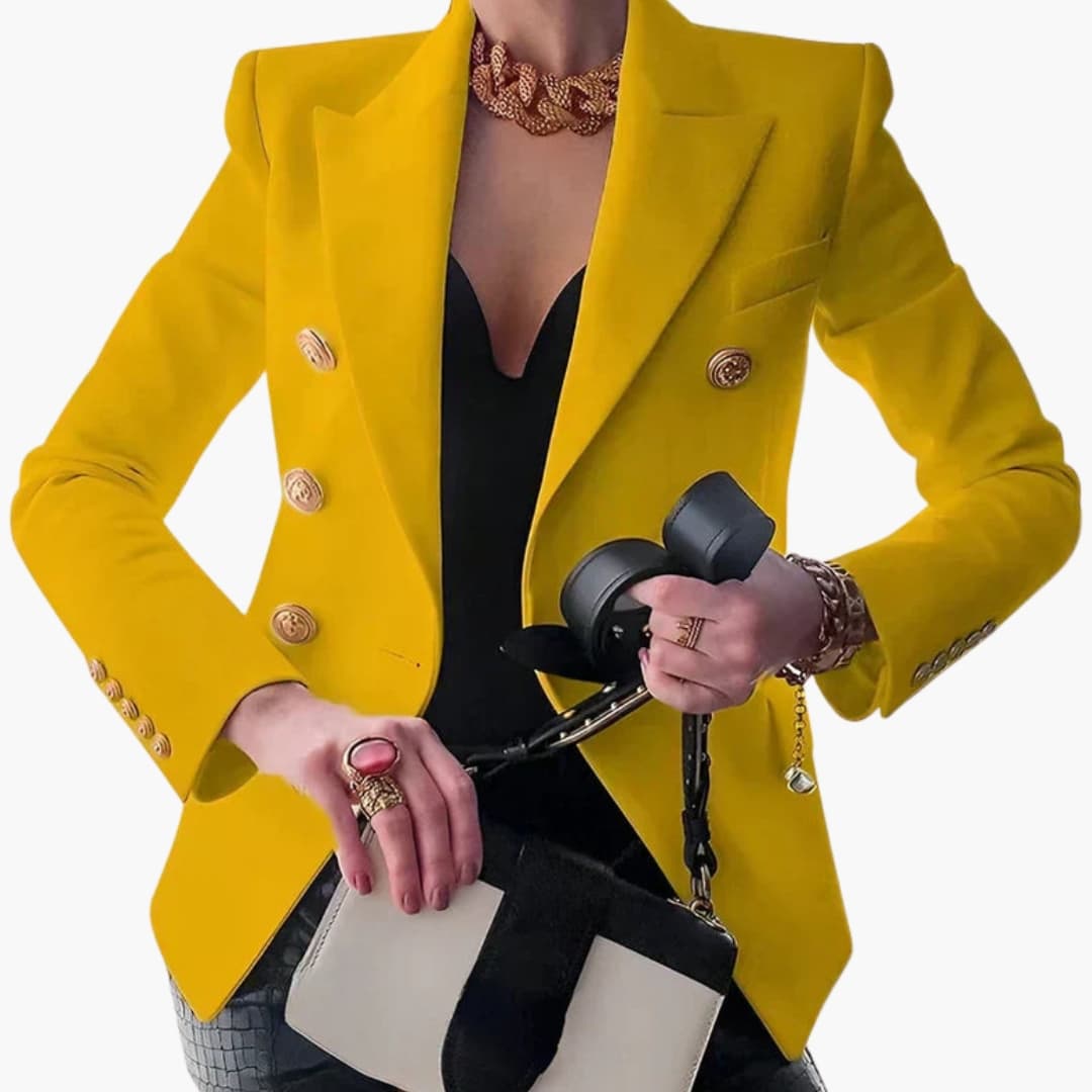 Blazer femme double boutonnage avec boutons dorés