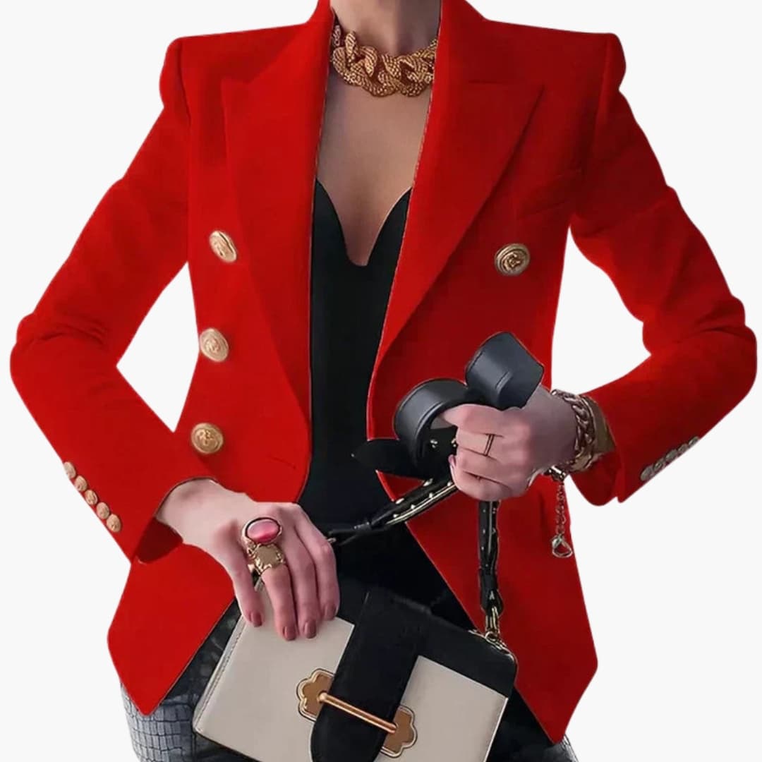 Blazer femme double boutonnage avec boutons dorés