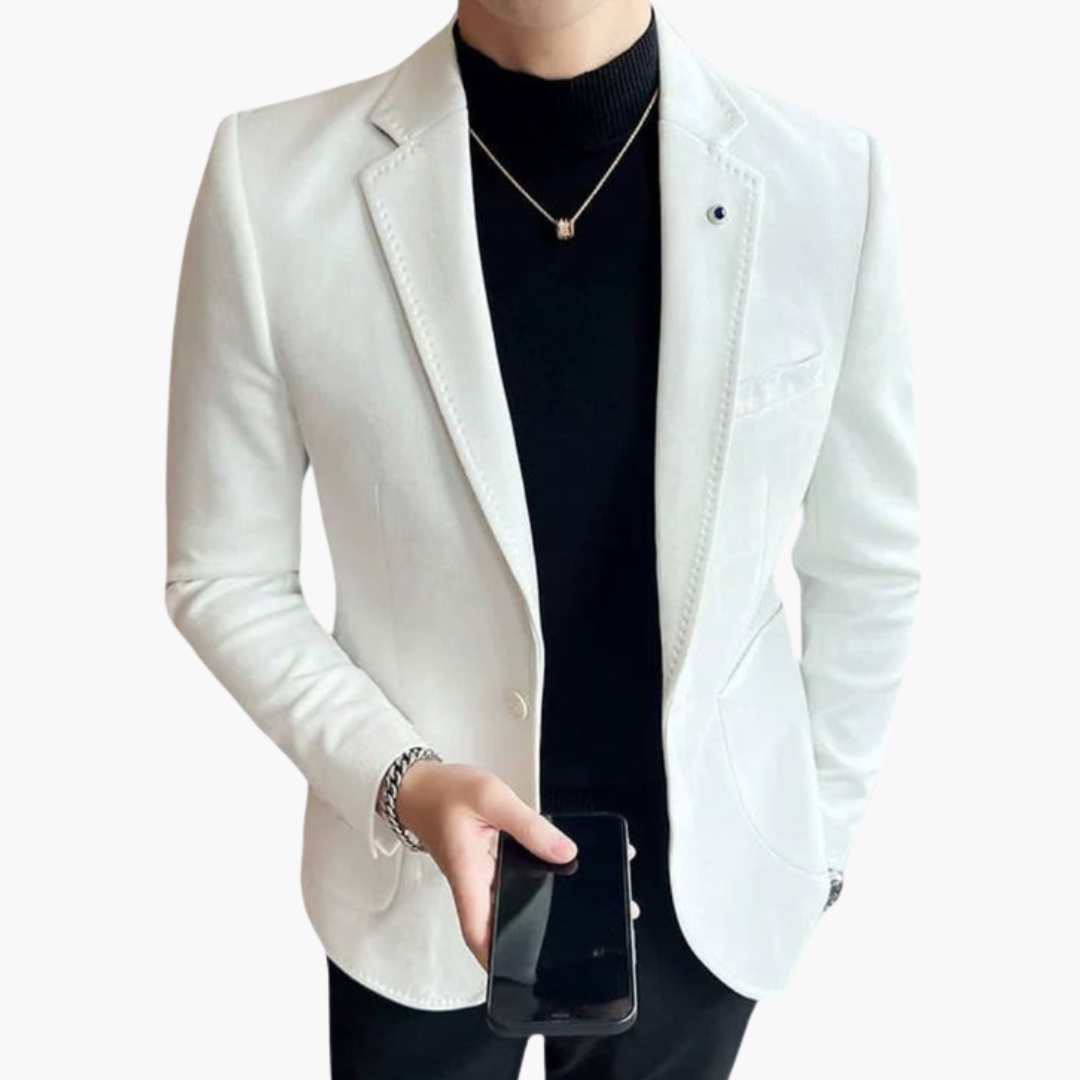 Blazer pour homme avec col à revers et fermeture à un seul bouton