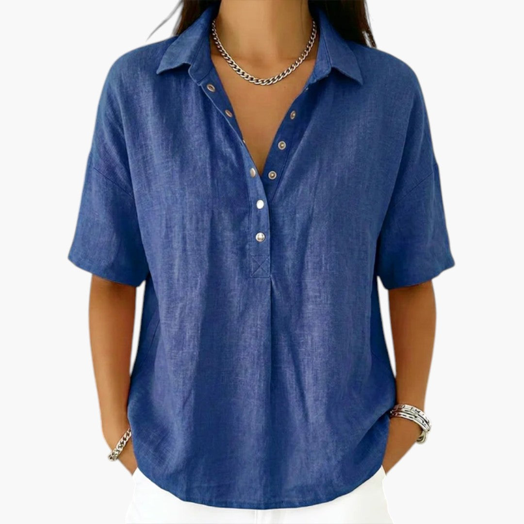 Blouse Femme avec Col Classique et Fermeture Boutonnée