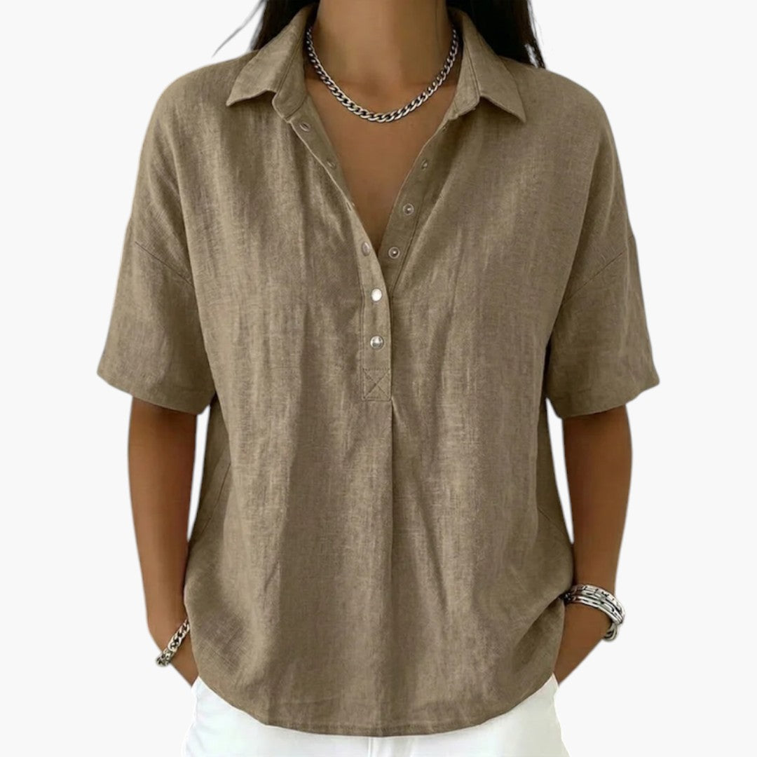 Blouse Femme avec Col Classique et Fermeture Boutonnée