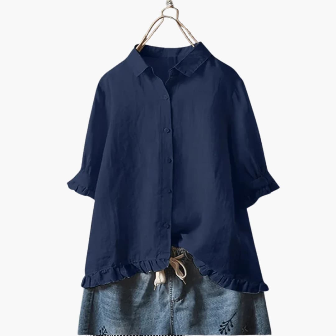Blouse Femme avec Col et Boutons sur le Devant