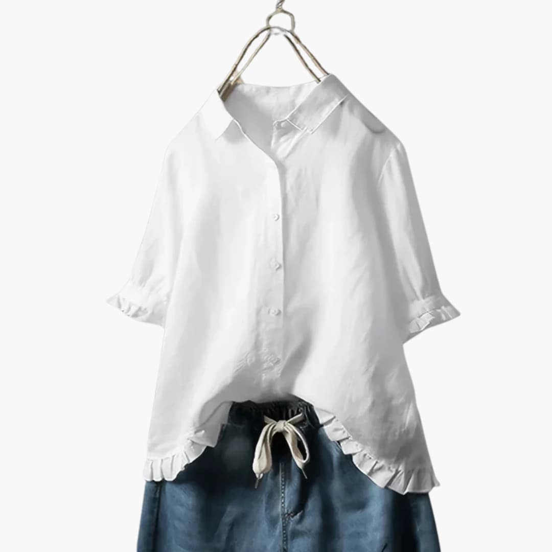 Blouse Femme avec Col et Boutons sur le Devant