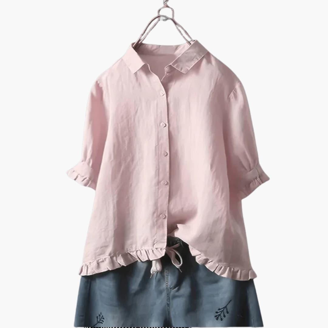 Blouse Femme avec Col et Boutons sur le Devant