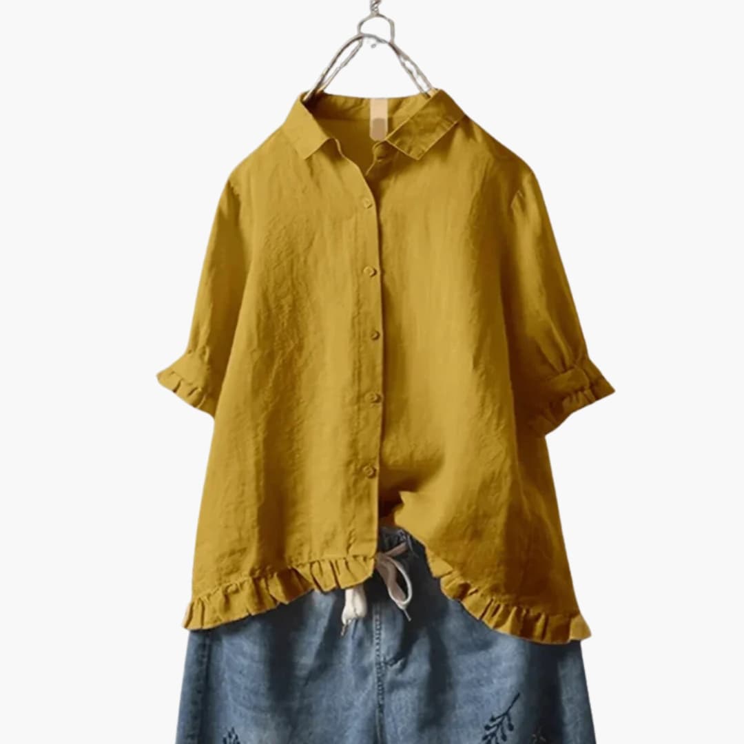 Blouse Femme avec Col et Boutons sur le Devant