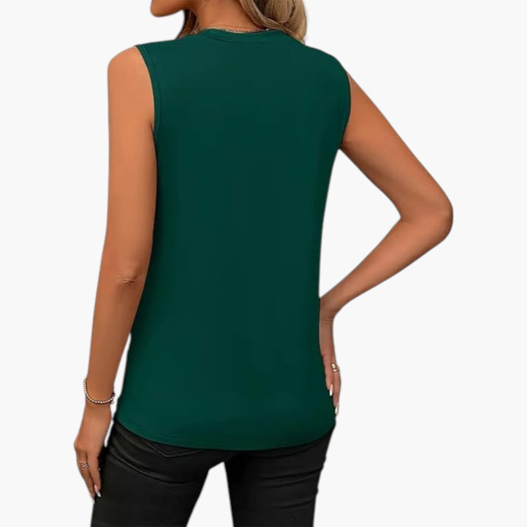 Camicia donna senza maniche con scollo rotondo