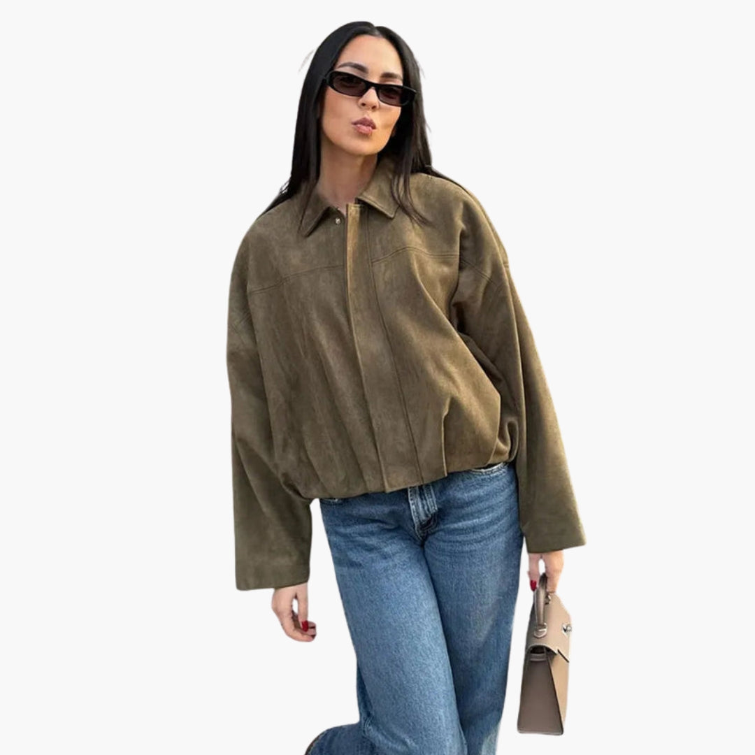 Blouson Bombardier Femme à Coupe Ample