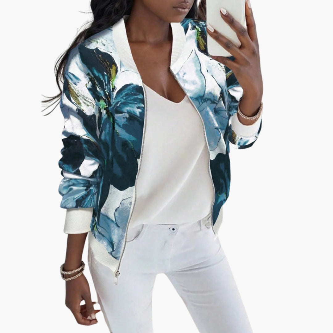 Blusão Bombardeiro Feminino com Estampa Floral