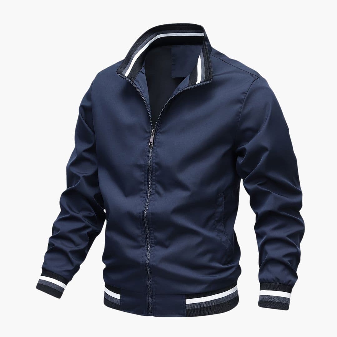 Blouson Bombardier Homme à Col Rayé