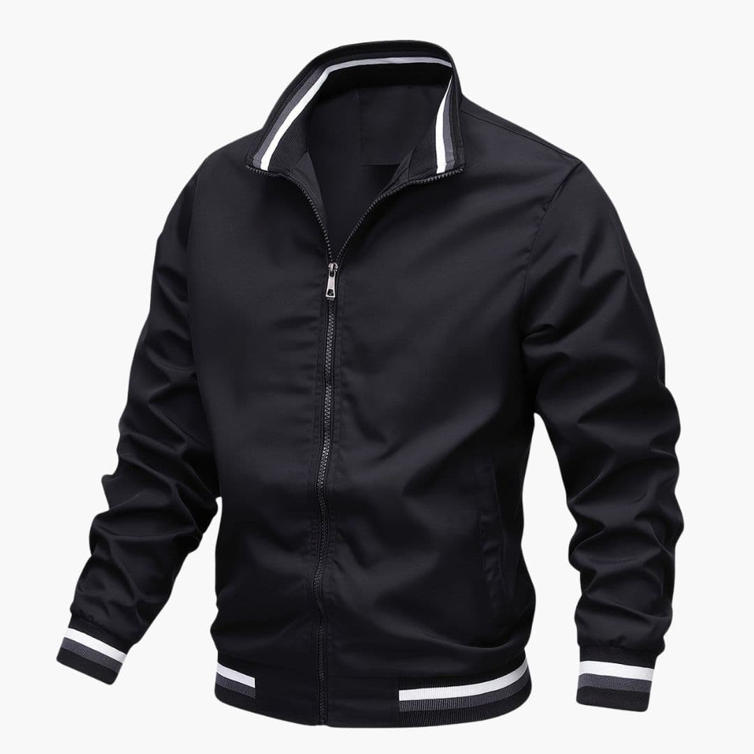 Blouson Bombardier Homme à Col Rayé