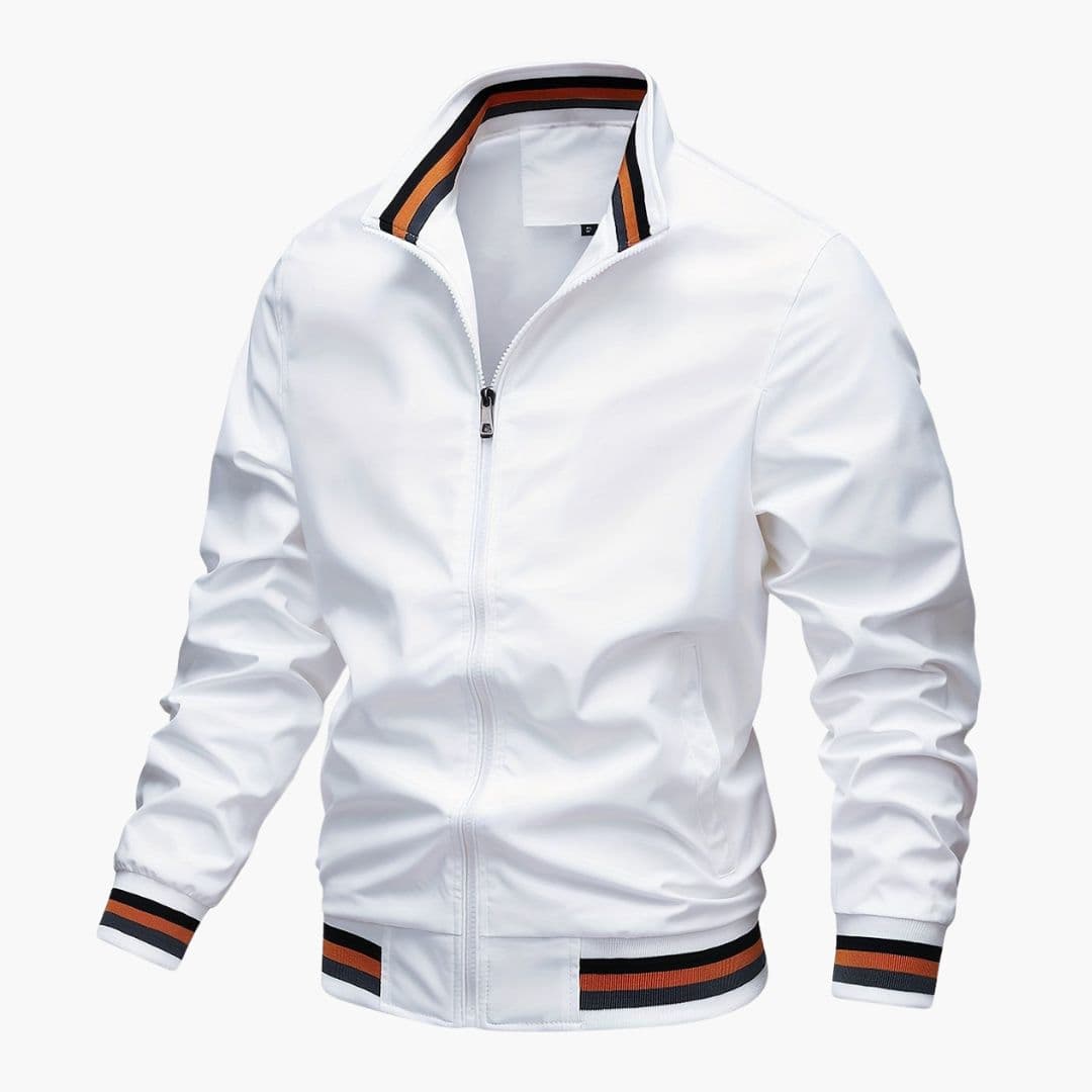 Blouson Bombardier Homme à Col Rayé