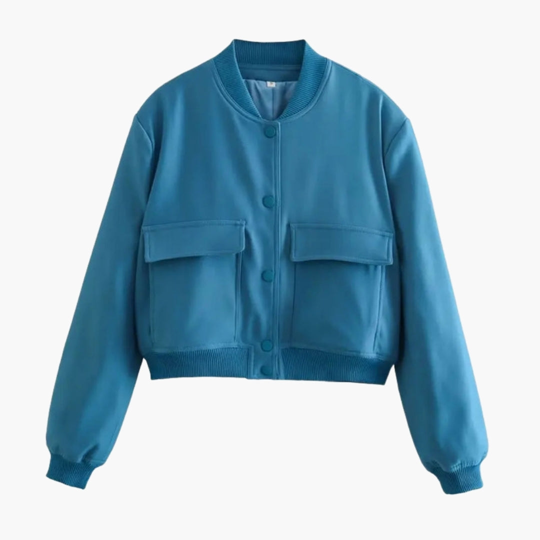 Bomber donna con grandi tasche a patta