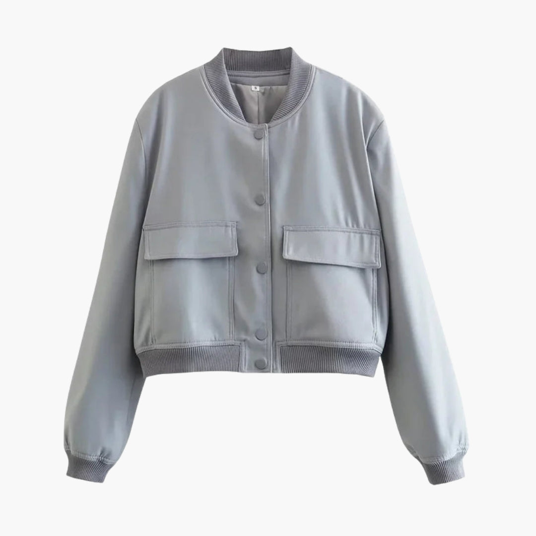 Bomber donna con grandi tasche a patta